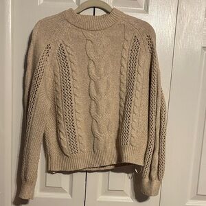 And Now This Cozy Cable Knit Sweater Cream size XS